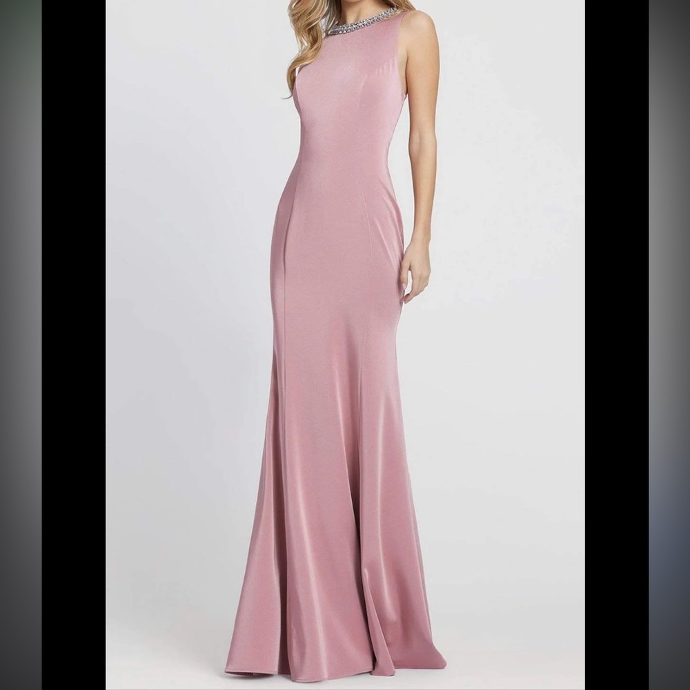 Mac Duggal Blush Pink Maxi Dress